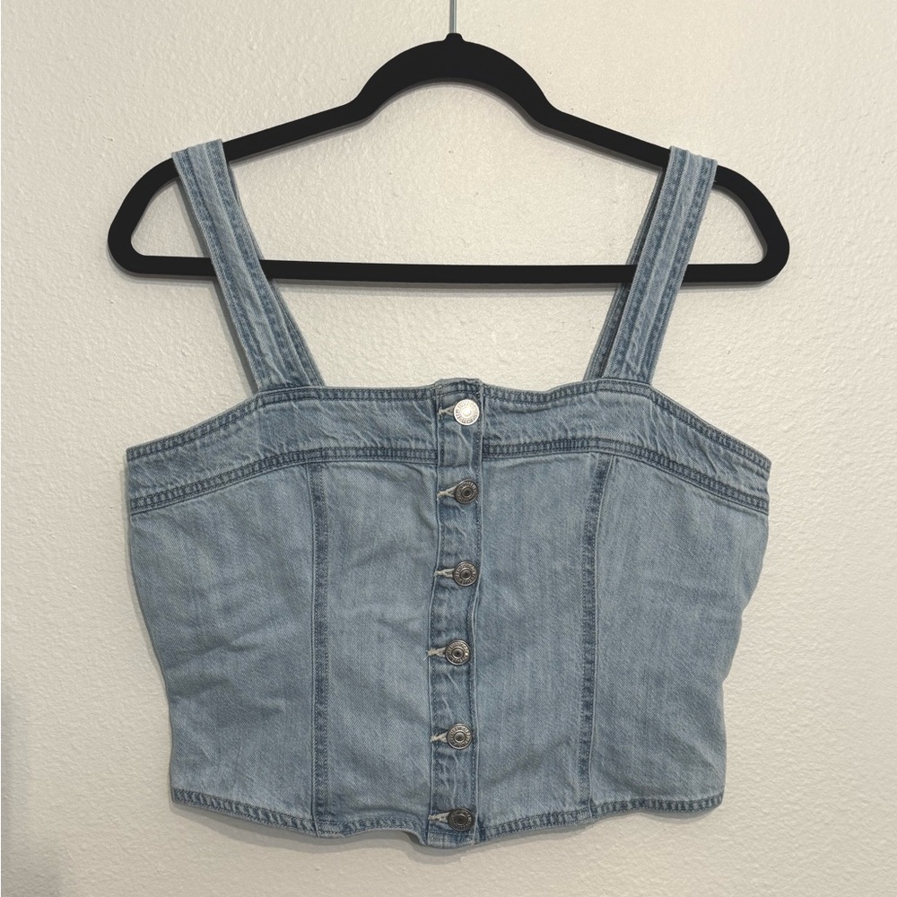 Levi’s Denim Button-Up Crop Top Medium summer